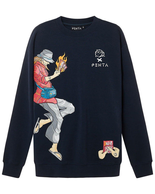 "Destiny 4:30pm" Sweater Navy - PENTA